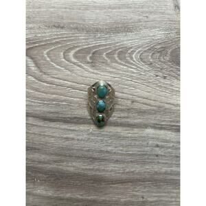 Native silver turquoise ring